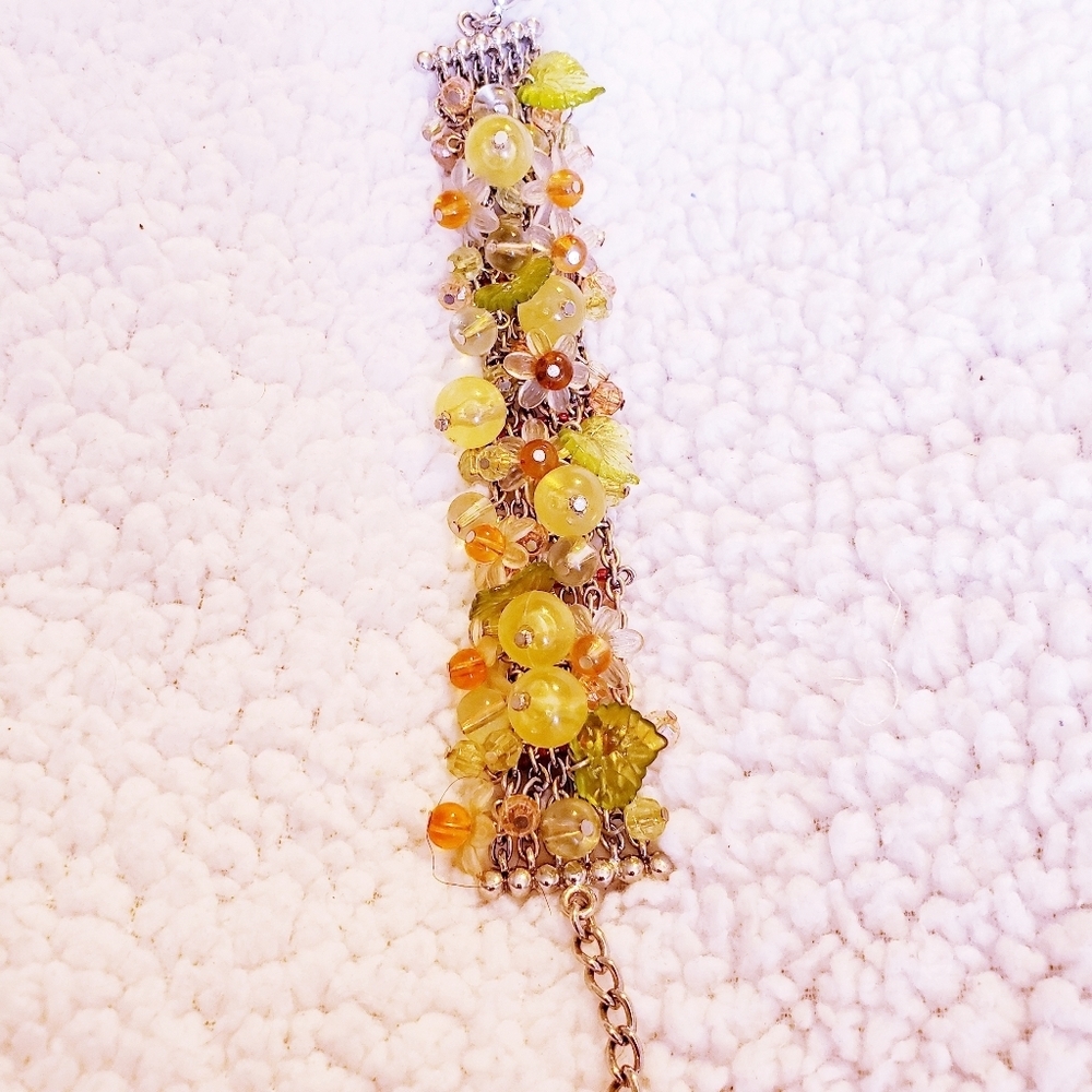 Chained Beaded Charm Bracelet.